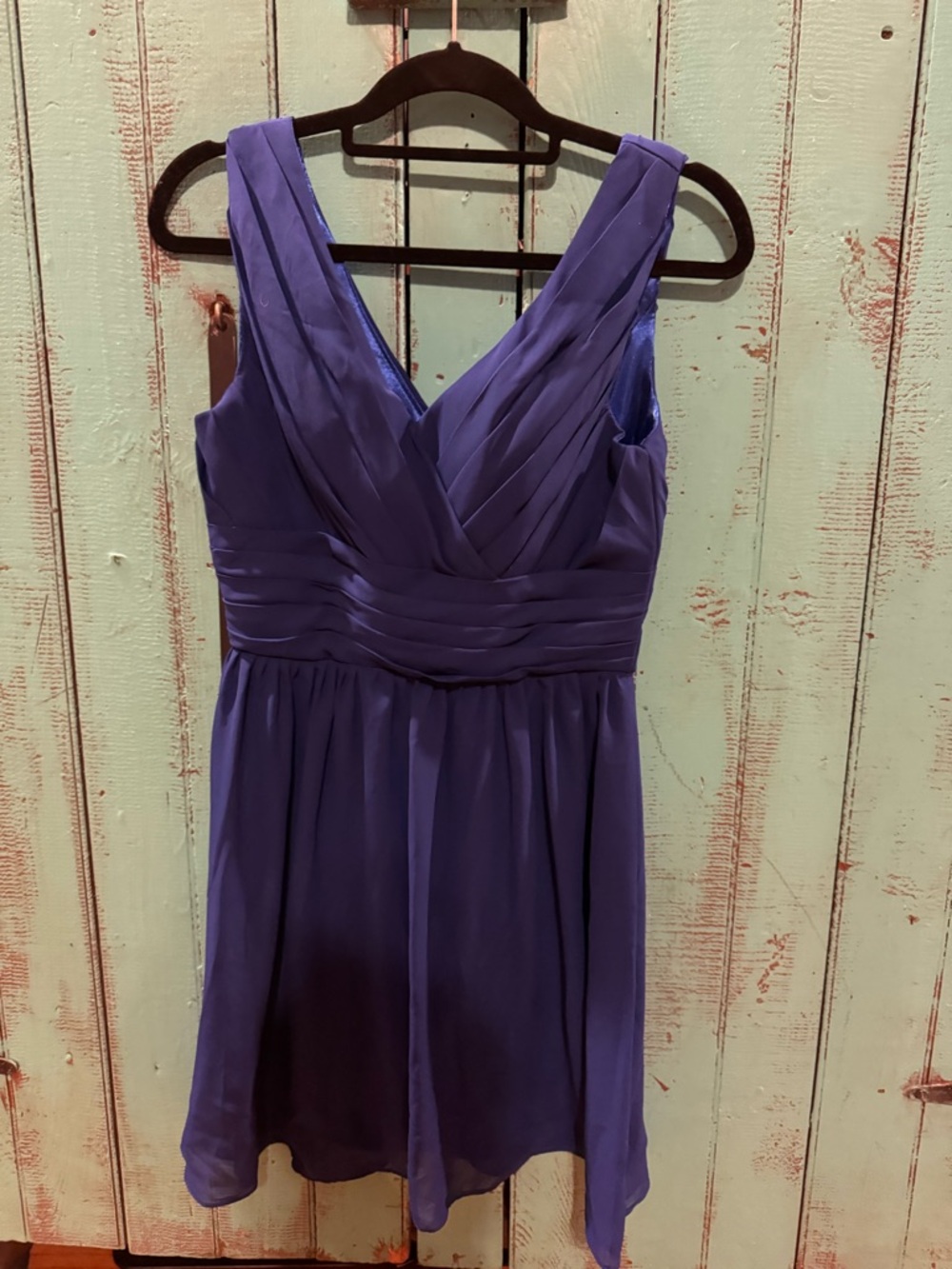 Sleeveless V-Neck Royal Blue Chiffon Dress